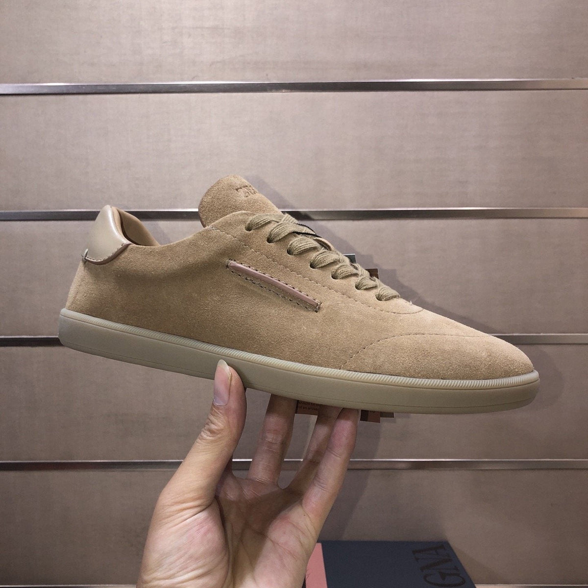 Zegna 232 Suede Low-Top Sneakers — side
