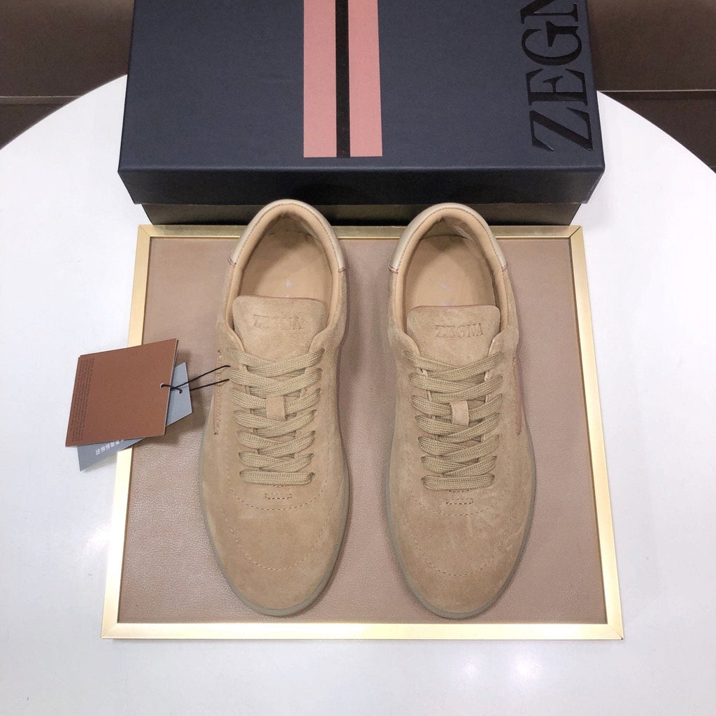 Zegna 232 Suede Low-Top Sneakers — front