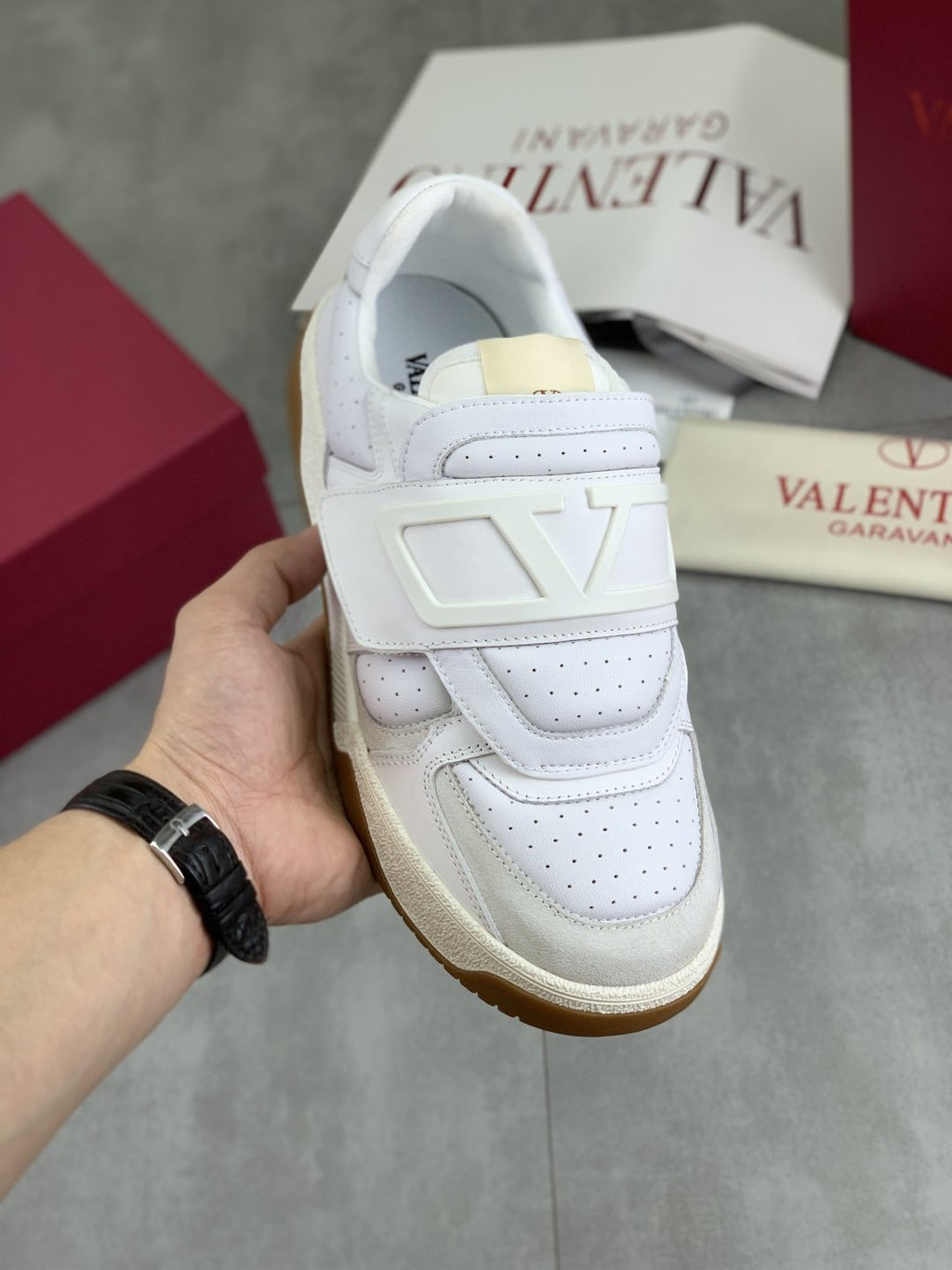 Valentino Double-Strap Low-Top Sneakers — model