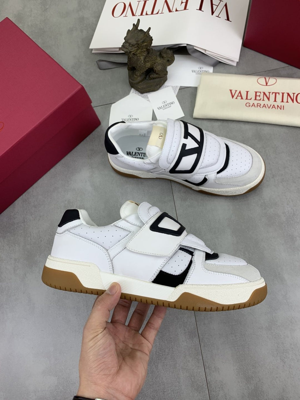 Valentino Double-Strap Low-Top Sneakers — model
