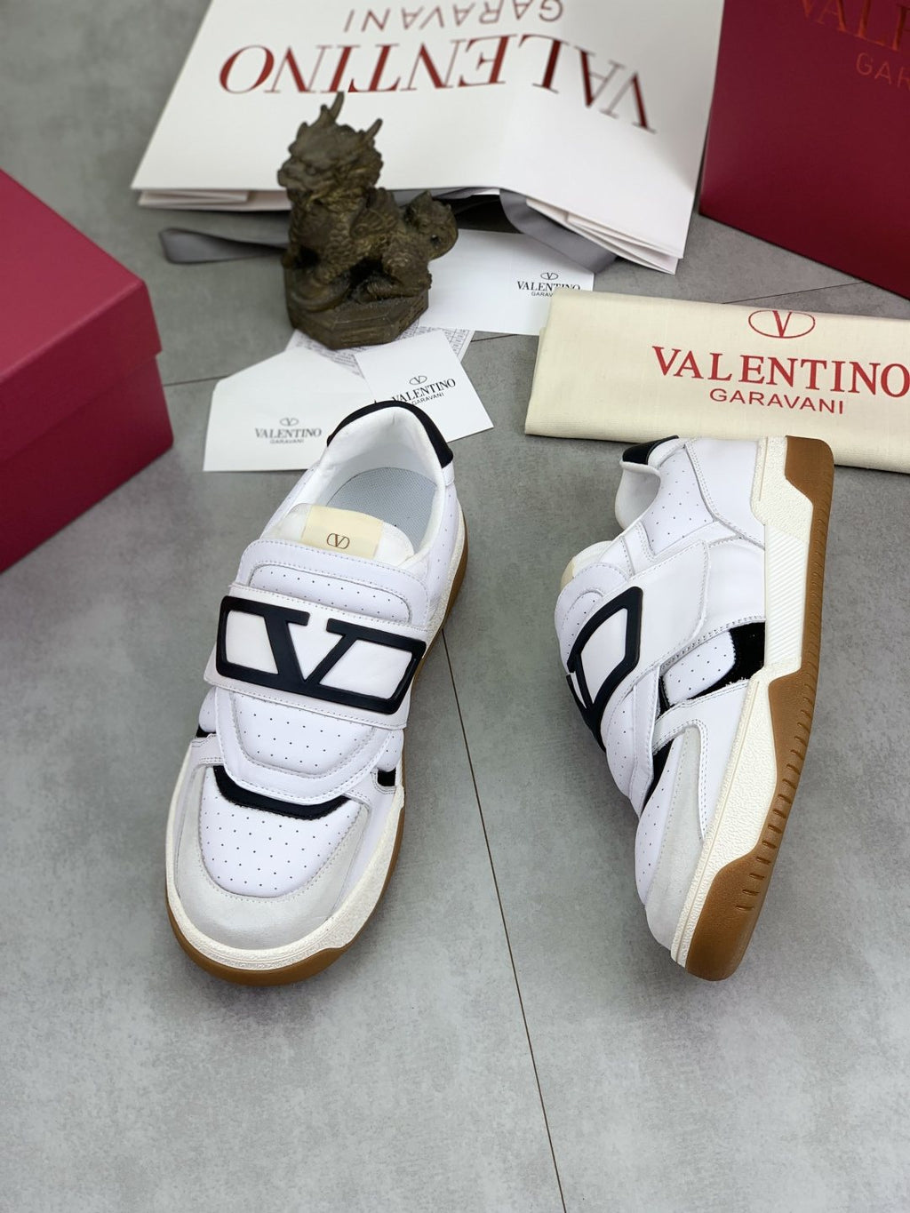 Valentino Double-Strap Low-Top Sneakers — front