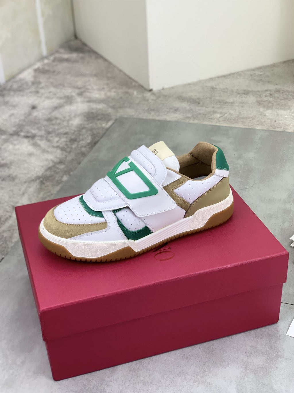 Valentino Double-Strap Low-Top Sneakers — side