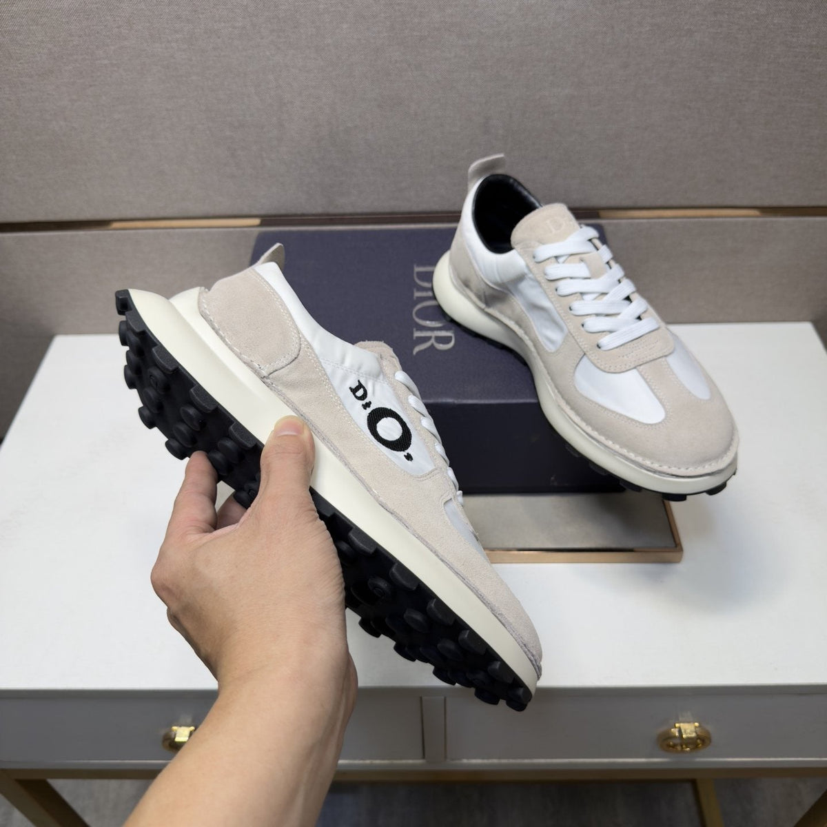 Dior Men's Paneled Low-Top Sneakers — model