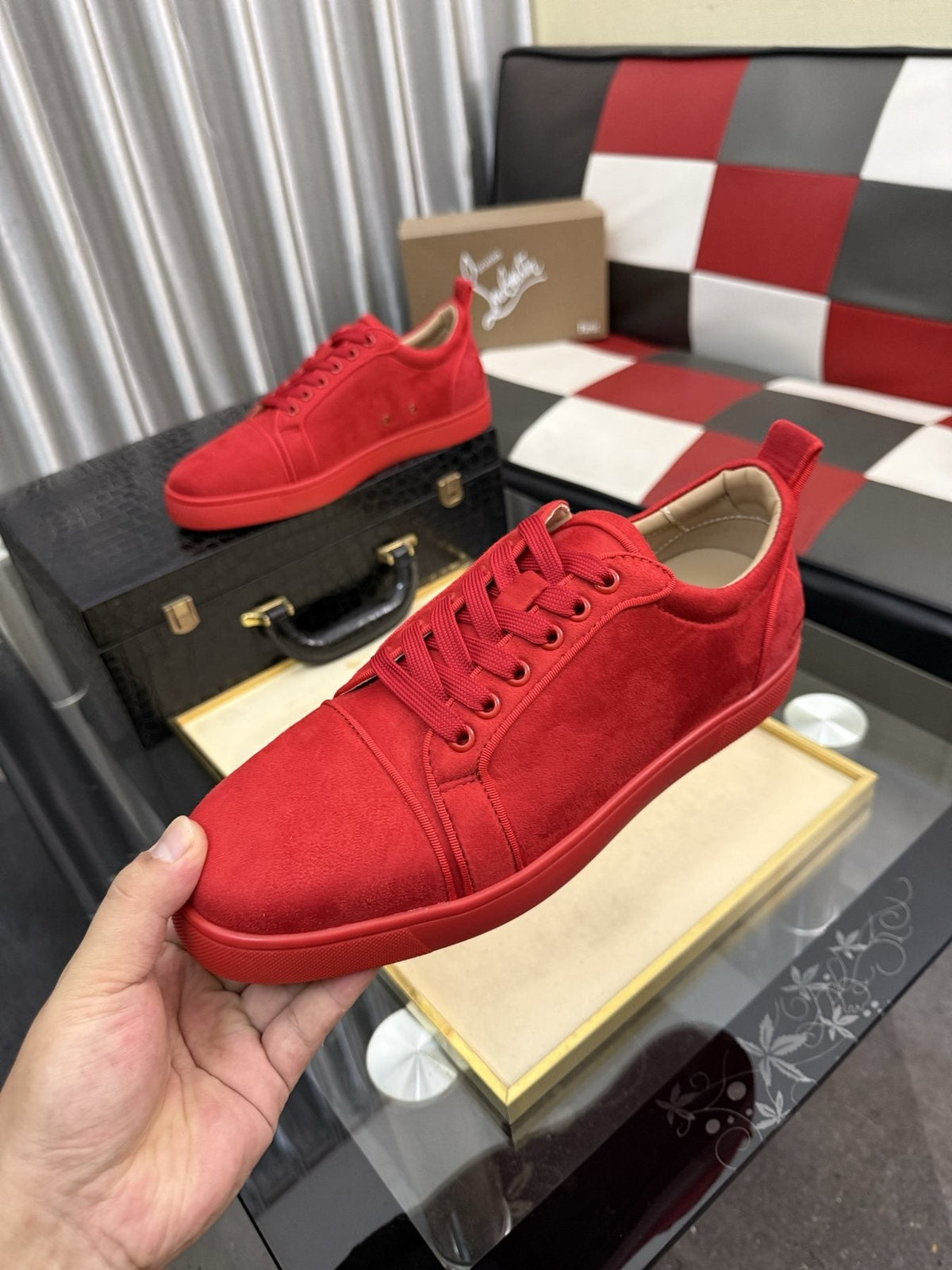 Christian Louboutin Low-Top Lace-Up Sneakers — side