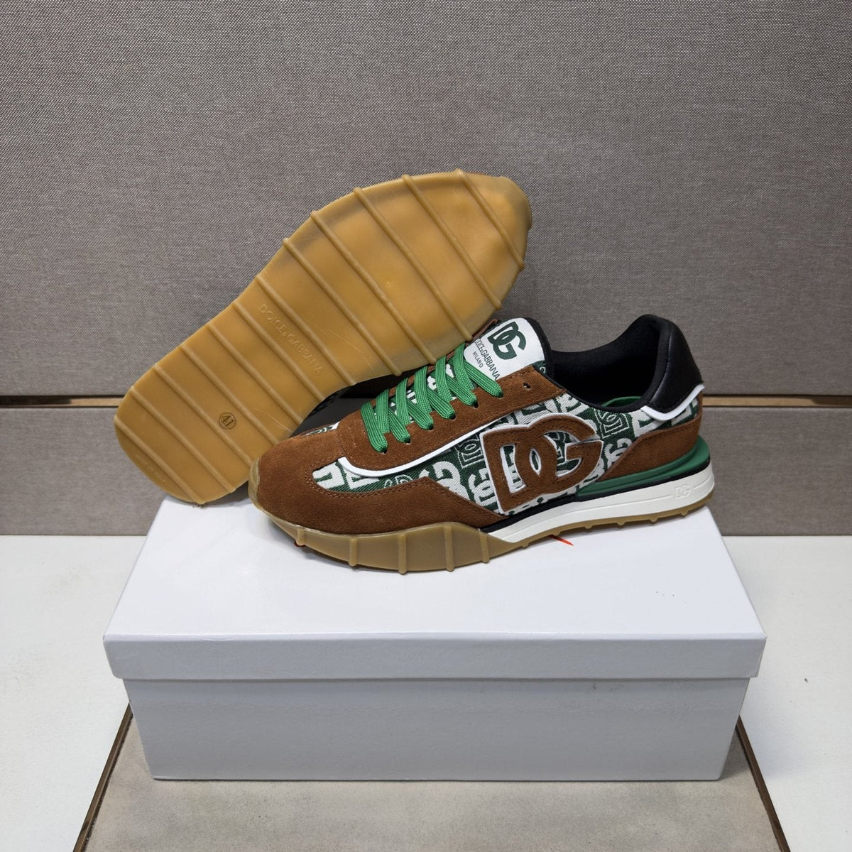 Dolce & Gabbana Patterned Panel Low-Top Sneakers — side