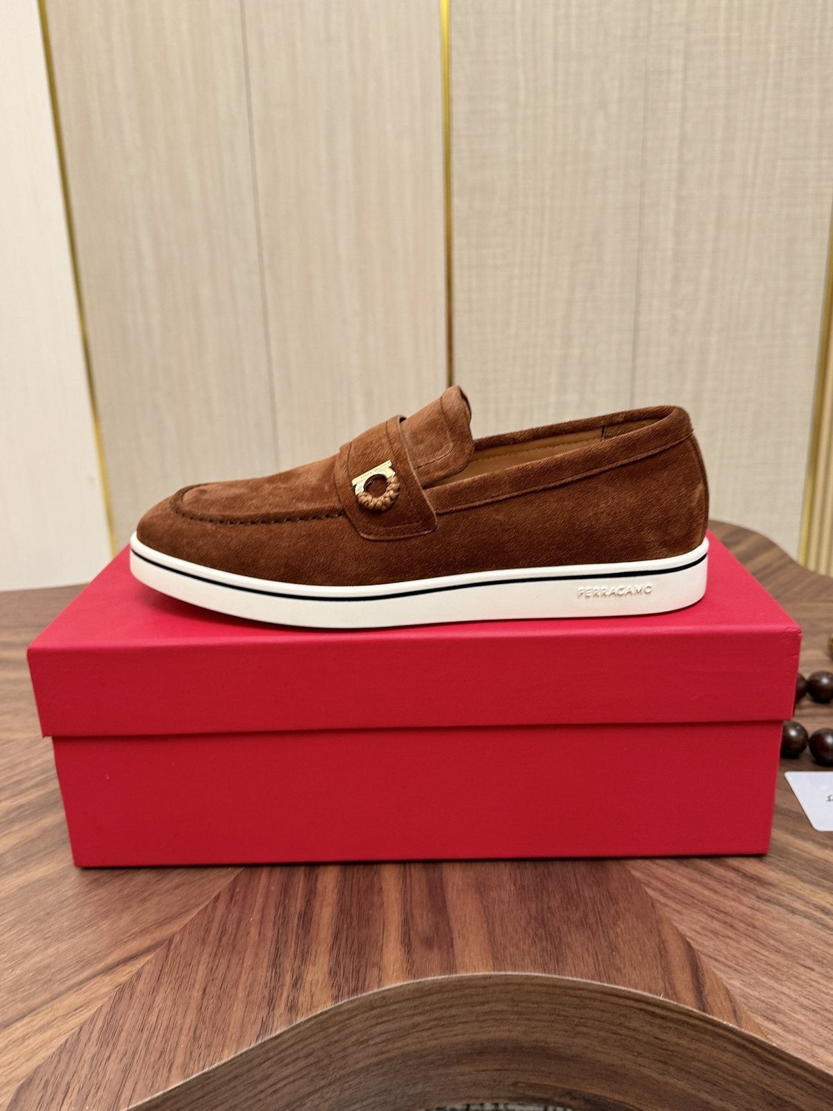 Salvatore Ferragamo Men's Strap-Detail Slip-On Shoes — side