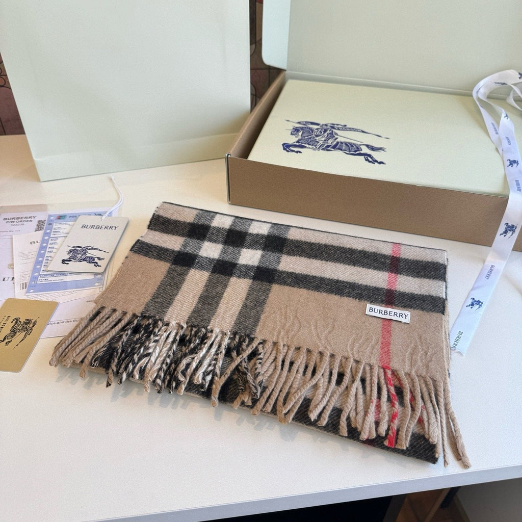 Burberry Reversible Check Fringe Scarf — front