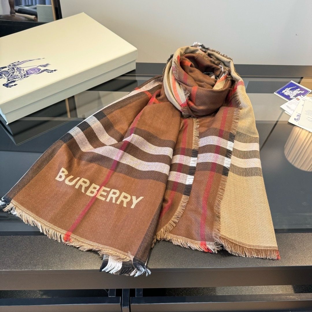 Burberry Plaid Fringe Scarf — front