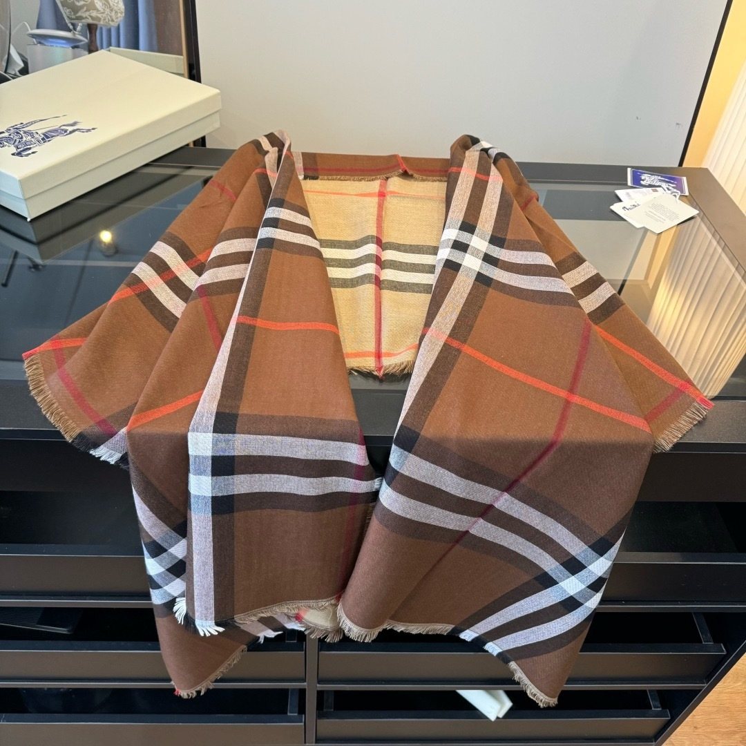 Burberry Plaid Fringe Scarf — side