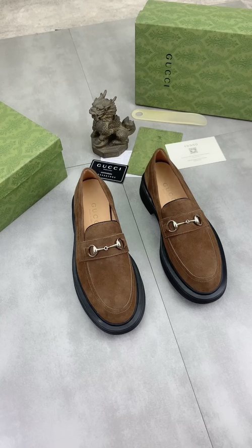 Gucci Men's Metal-Bit Loafers — front