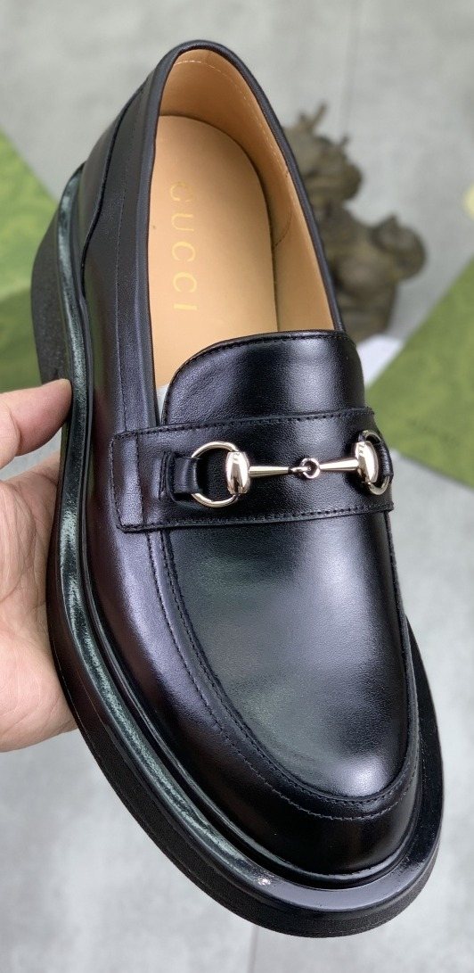 Gucci Men's Metal-Bit Loafers — front