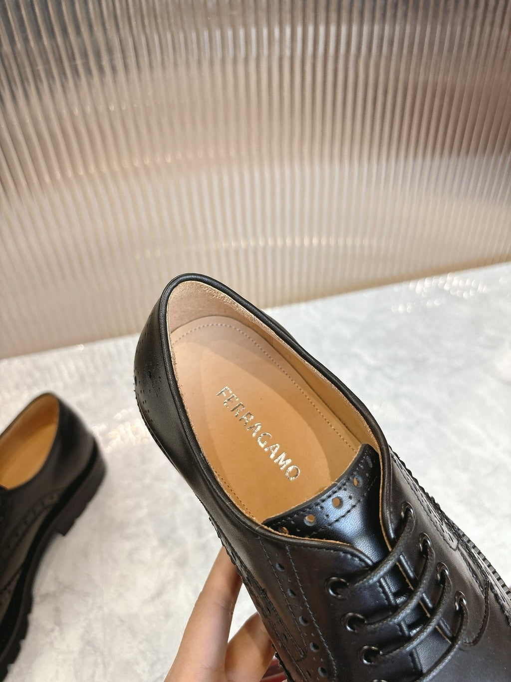 Ferragamo Men's Brogue Derby Shoes — model
