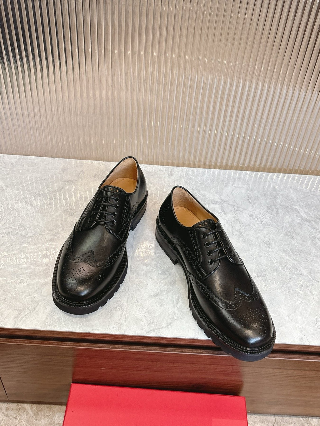 Ferragamo Men's Brogue Derby Shoes — front
