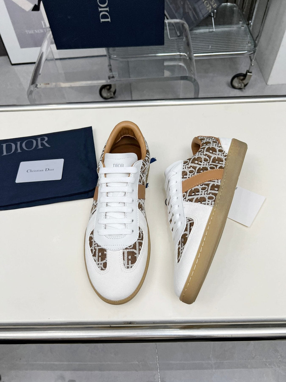 Dior B01 Patterned Low-Top Sneakers — front