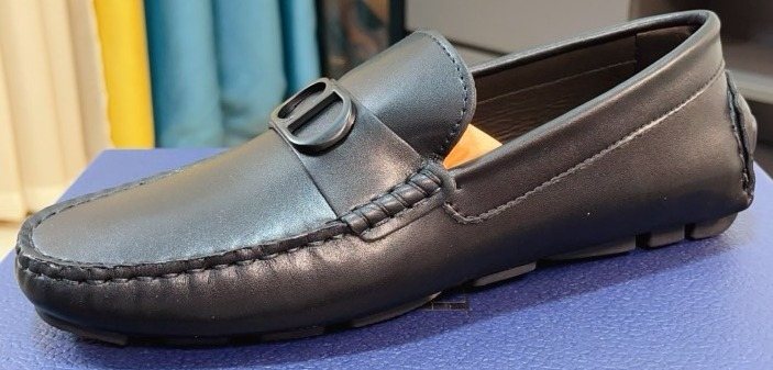 Black Buckle Driving Loafers — hero