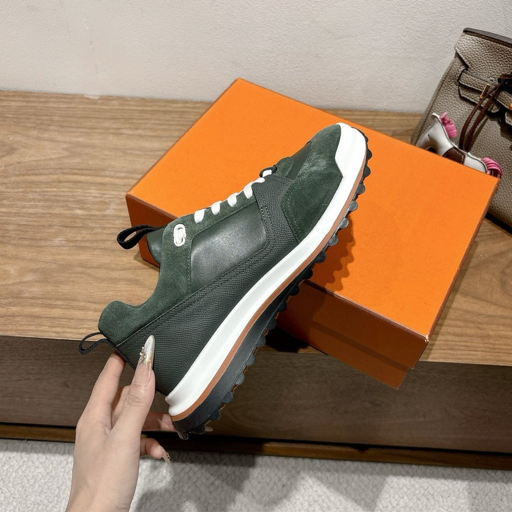 Hermès Paneled Low-Top Sneakers — side