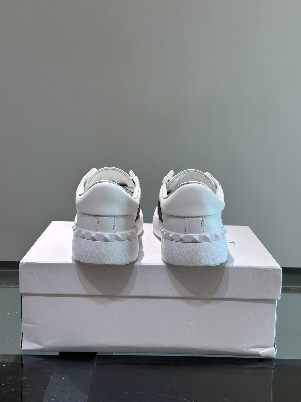 Valentino White Black Strap Low-Top Sneakers — back