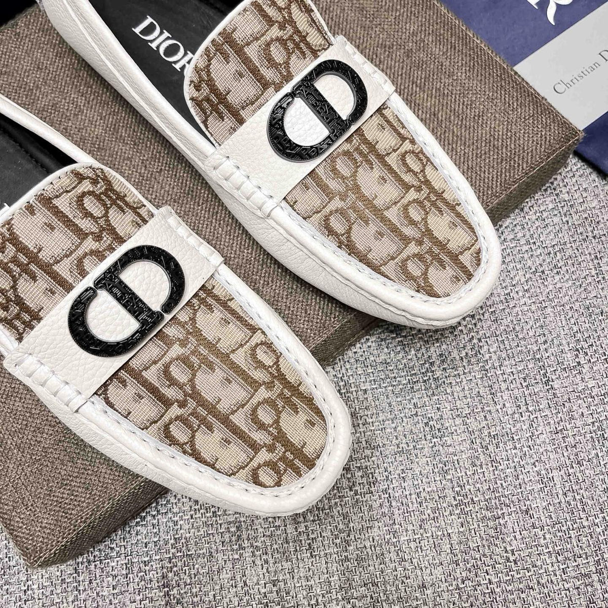 Dior Patterned Vamp Loafers — front