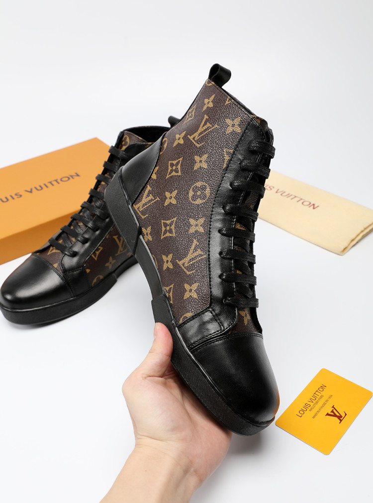 Louis Vuitton Monogram High-Top Sneakers — model
