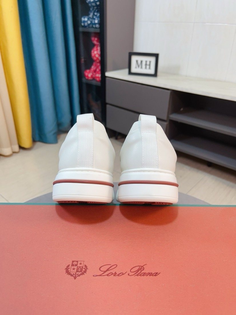 Loro Piana Contrast Stripe Low-Top Sneakers — back