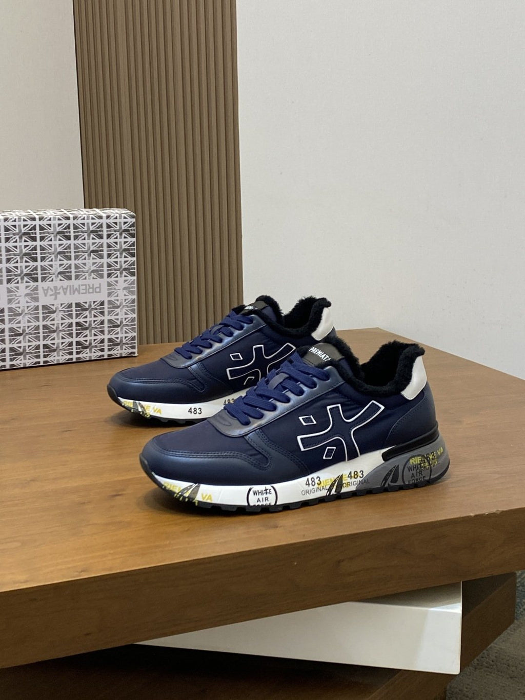 Premiata Graphic Side Lace-Up Sneakers — front
