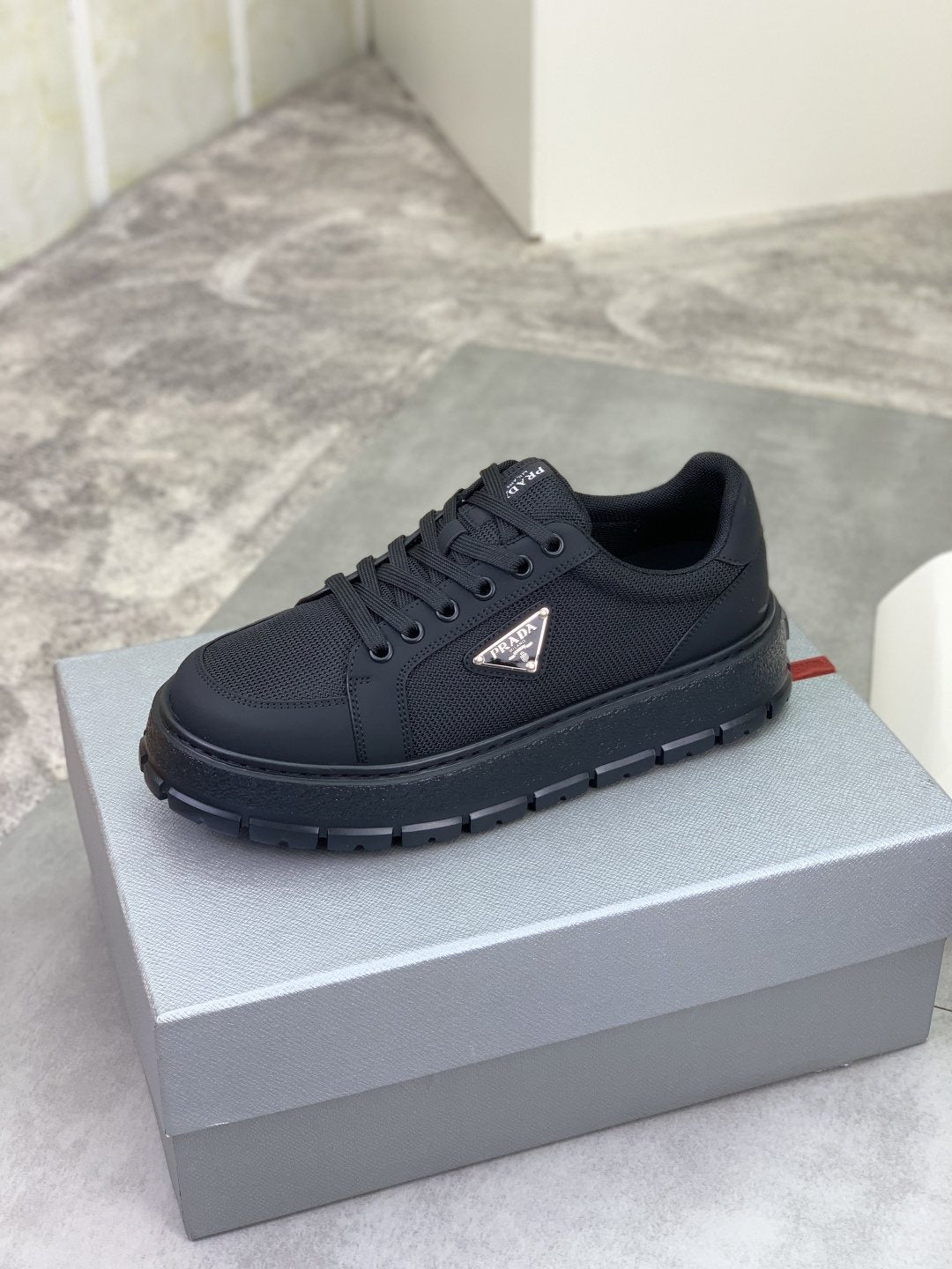 Prada Paneled Lug-Sole Sneakers — side