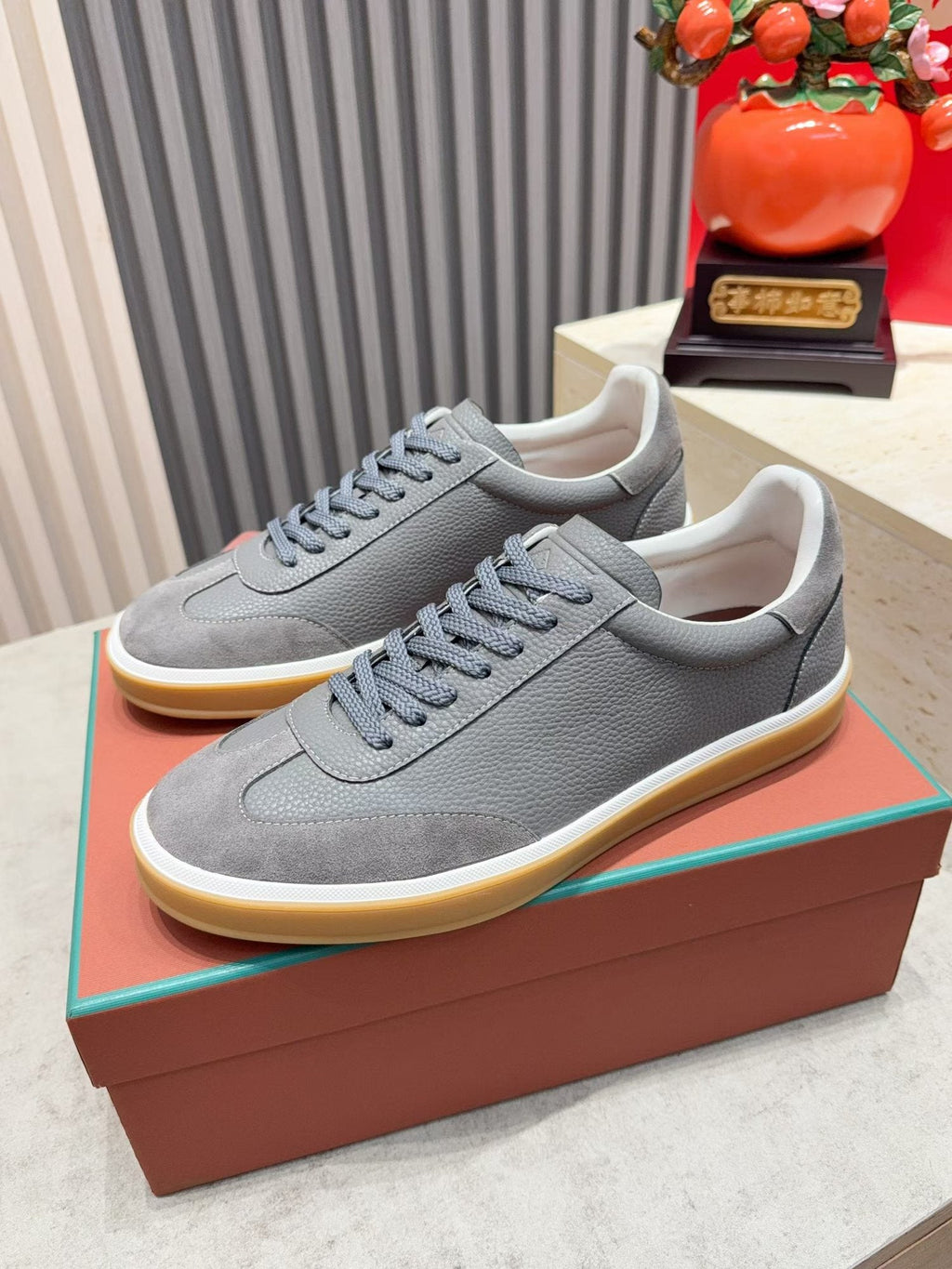 Paneled Low-Top Lace-Up Sneakers — hero