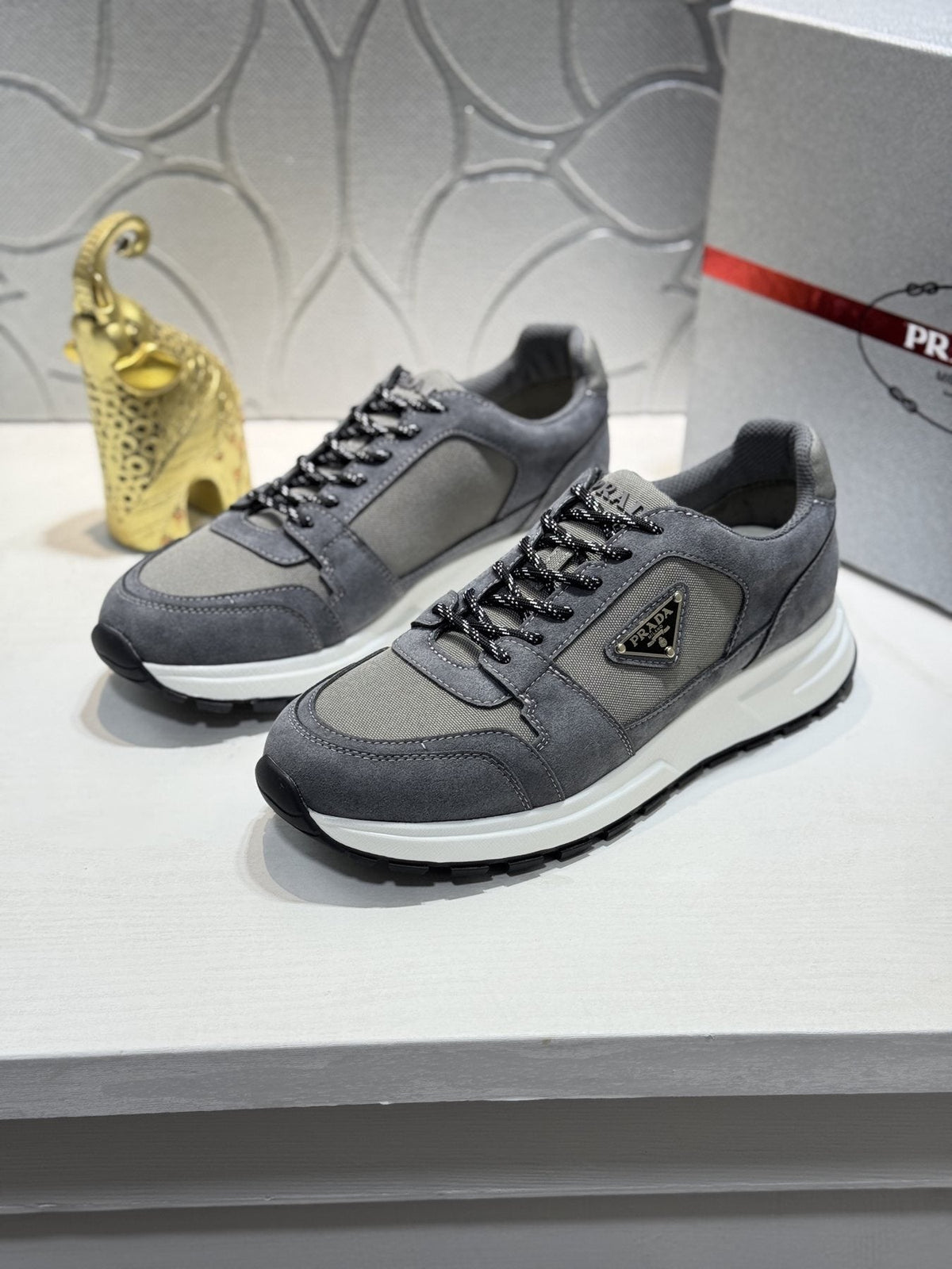 Prada Paneled Chunky-Sole Sneakers — front