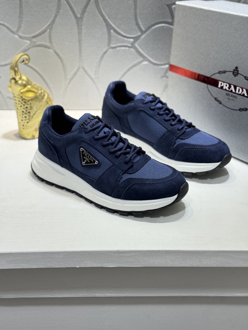 Prada Paneled Chunky-Sole Sneakers — hero
