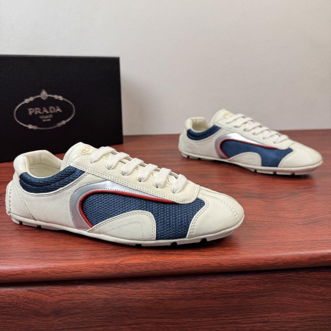 Prada Mesh Panel Low-Top Sneakers — hero