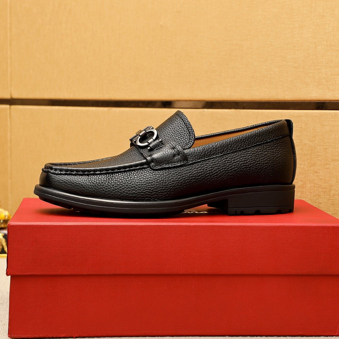 Ferragamo Leather Bit Loafers — side