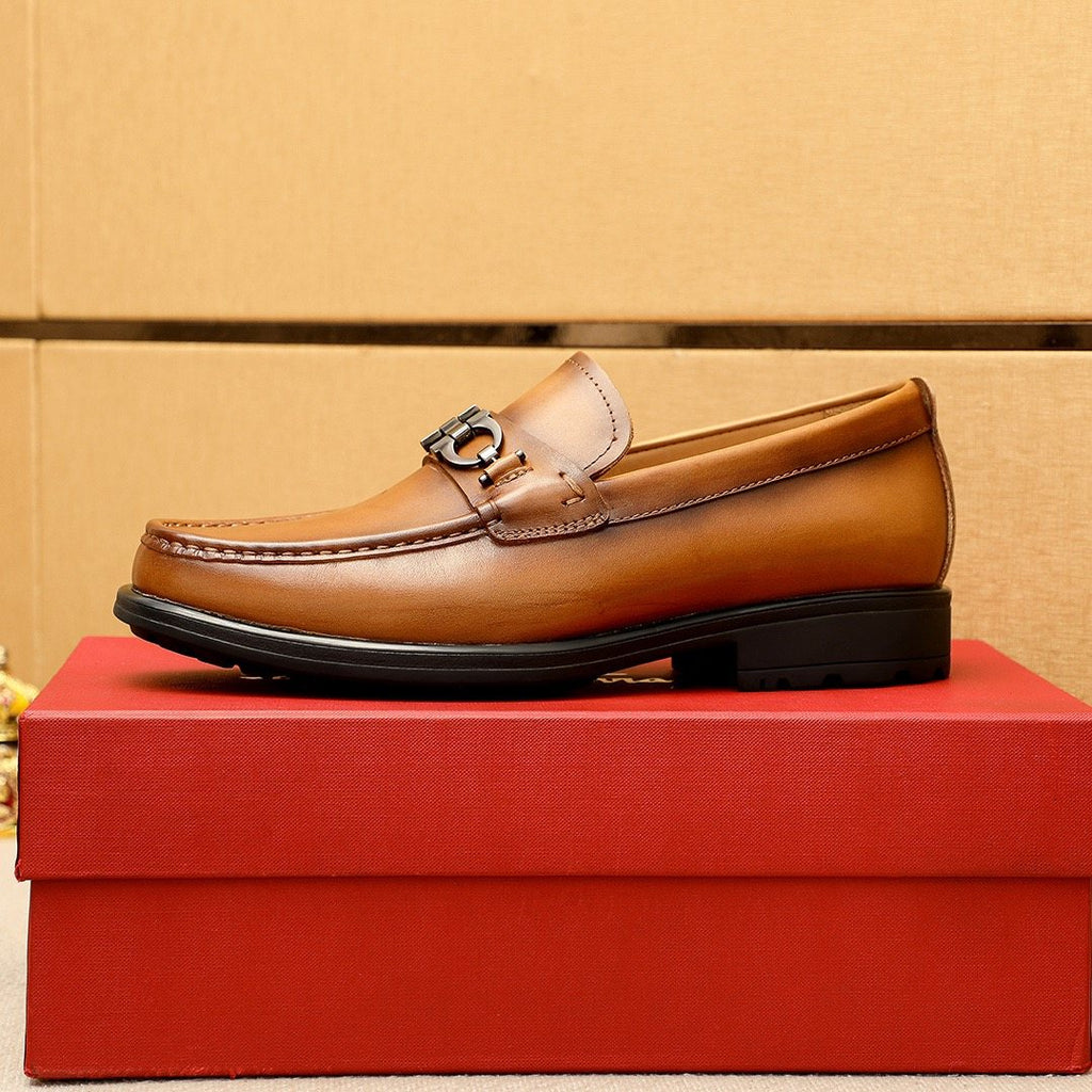 Ferragamo Leather Bit Loafers — side