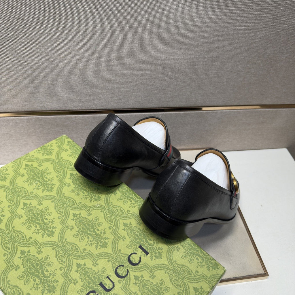 Gucci Black Strap Loafers — back