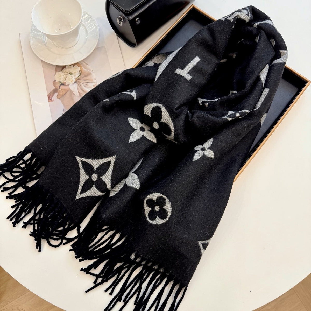 Louis Vuitton Monogram Fringe Scarf — side