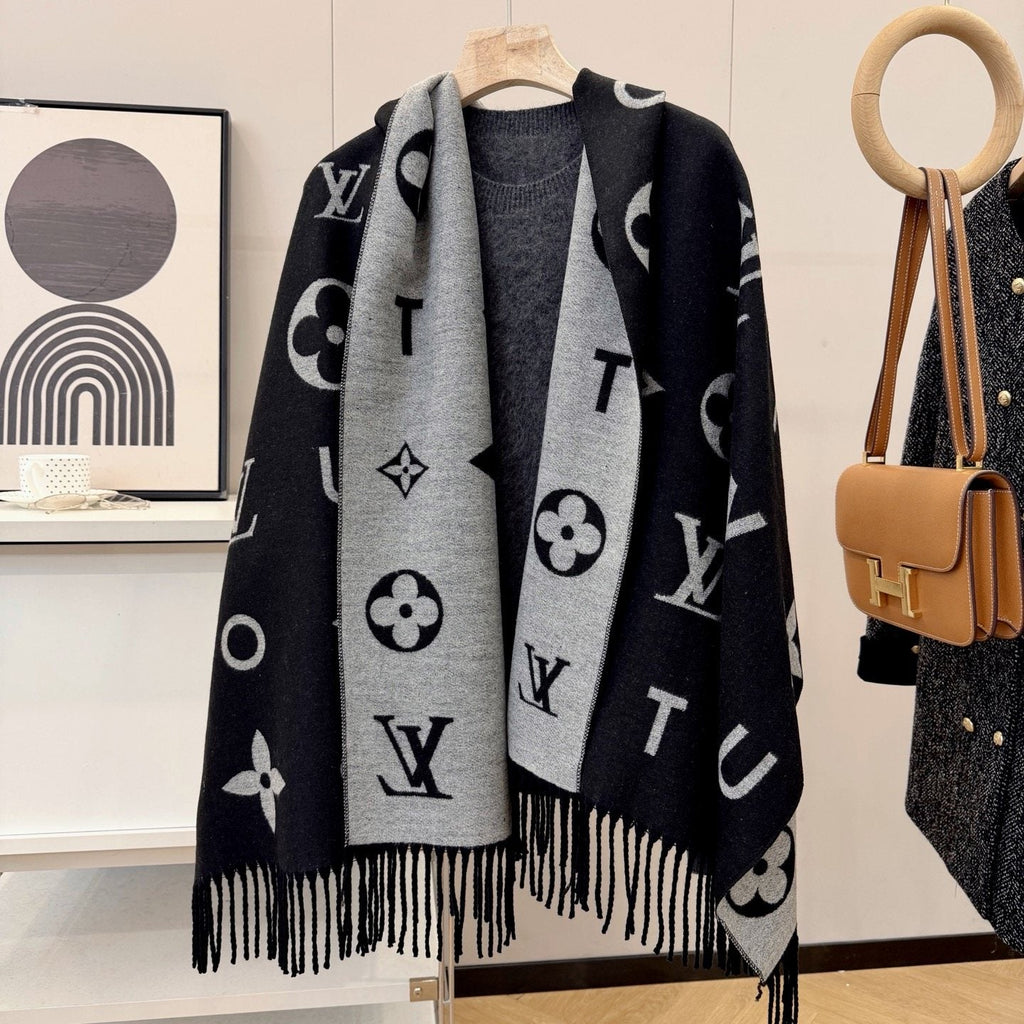 Louis Vuitton Monogram Fringe Scarf — back