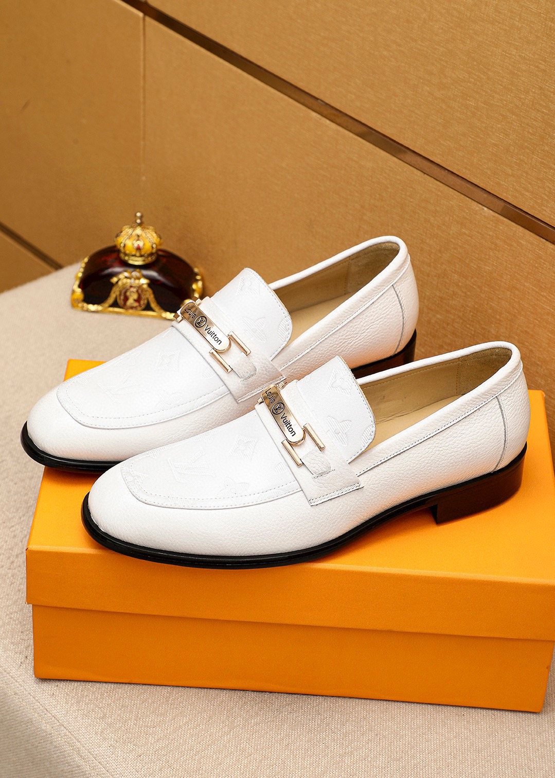 Louis Vuitton Textured Bar Loafers — front