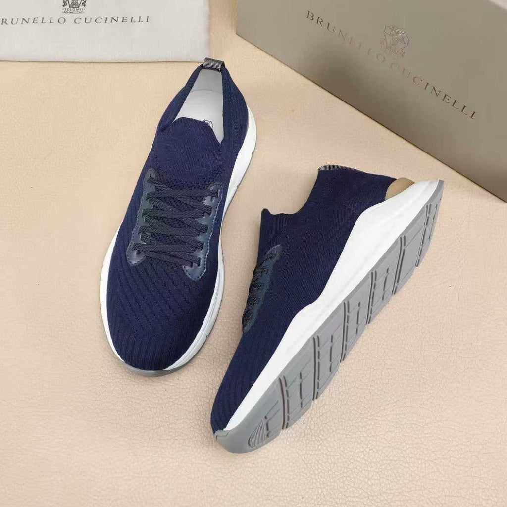 Brunello Cucinelli Men's Knit Sneakers — side