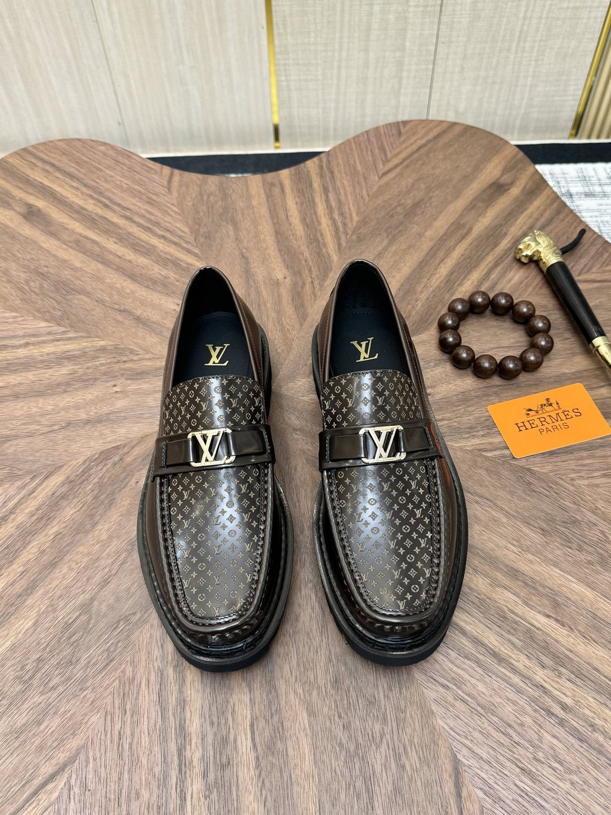 Louis Vuitton Patterned Hardware Loafers — front
