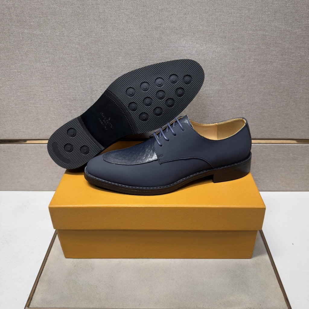 Louis Vuitton Textured Vamp Lace-Up Dress Shoes — side