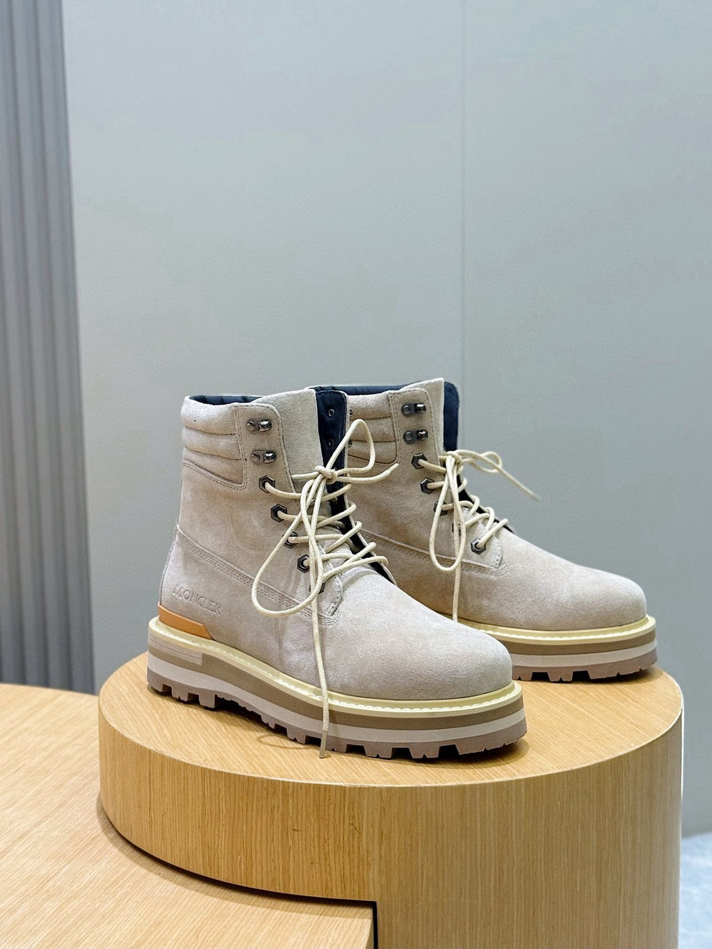 Moncler Men's Suede Lace-Up Ankle Boots — front