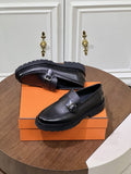 Hermès Men's Metal-Bar Lug Sole Loafers — hero