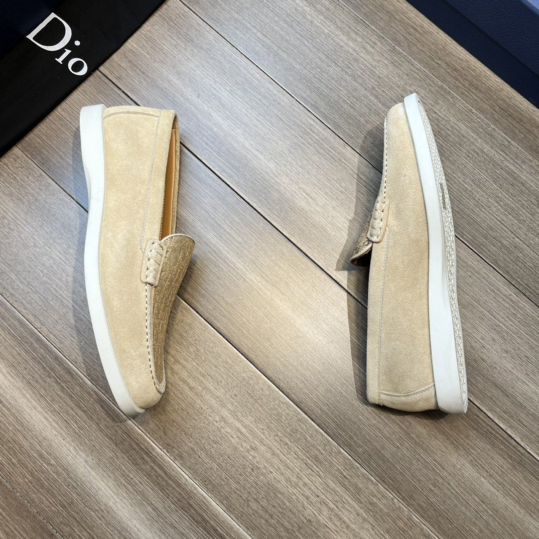 Dior Patterned Vamp Slip-On Shoes — side