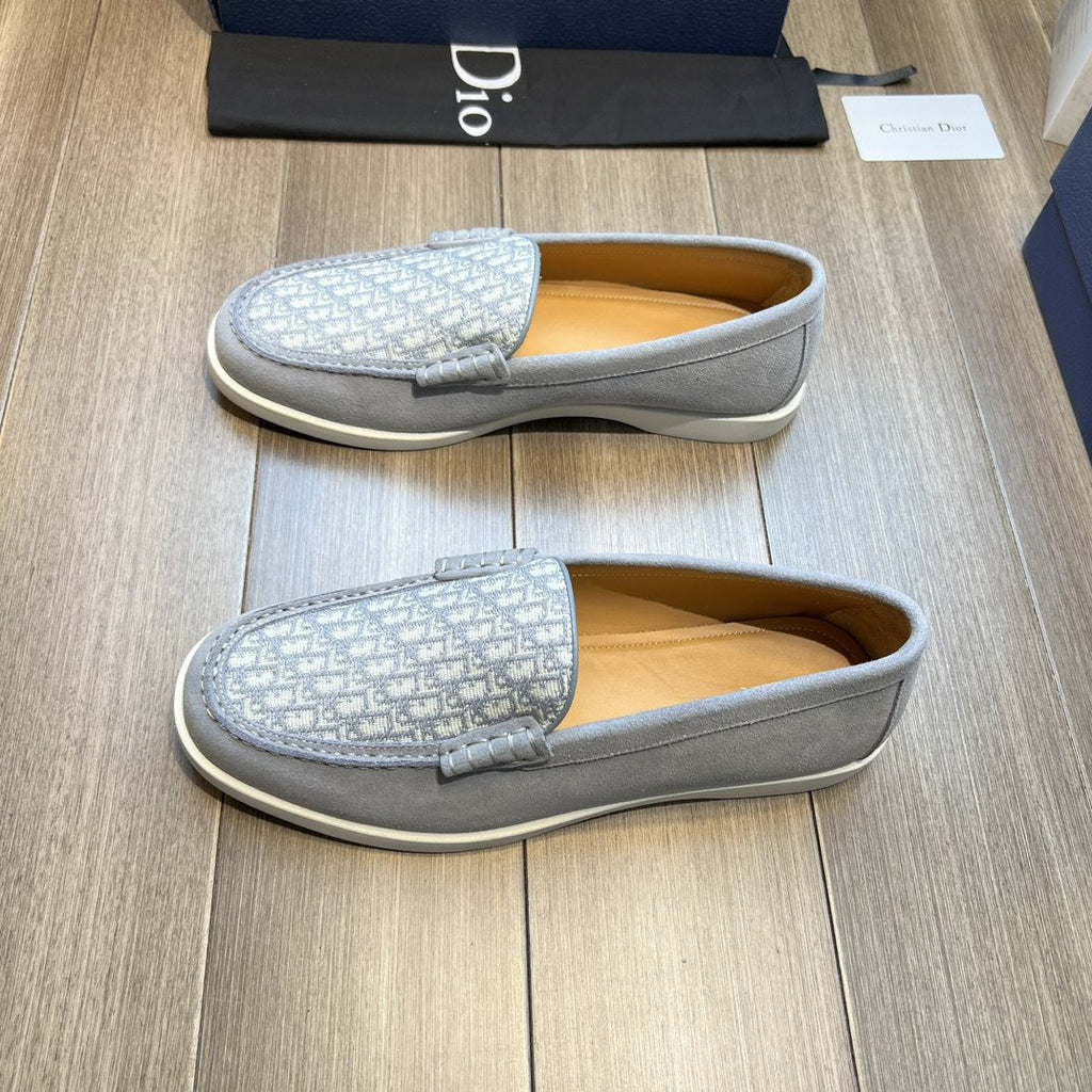 Dior Patterned Vamp Slip-On Shoes — front