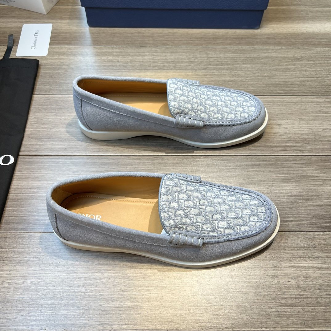 Dior Patterned Vamp Slip-On Shoes — front