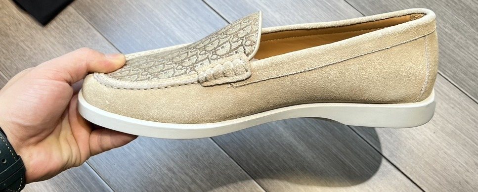 Dior Patterned Vamp Slip-On Shoes — front