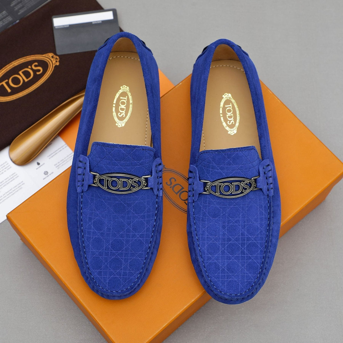 TOD'S Suede Metal-Hardware Loafers — front