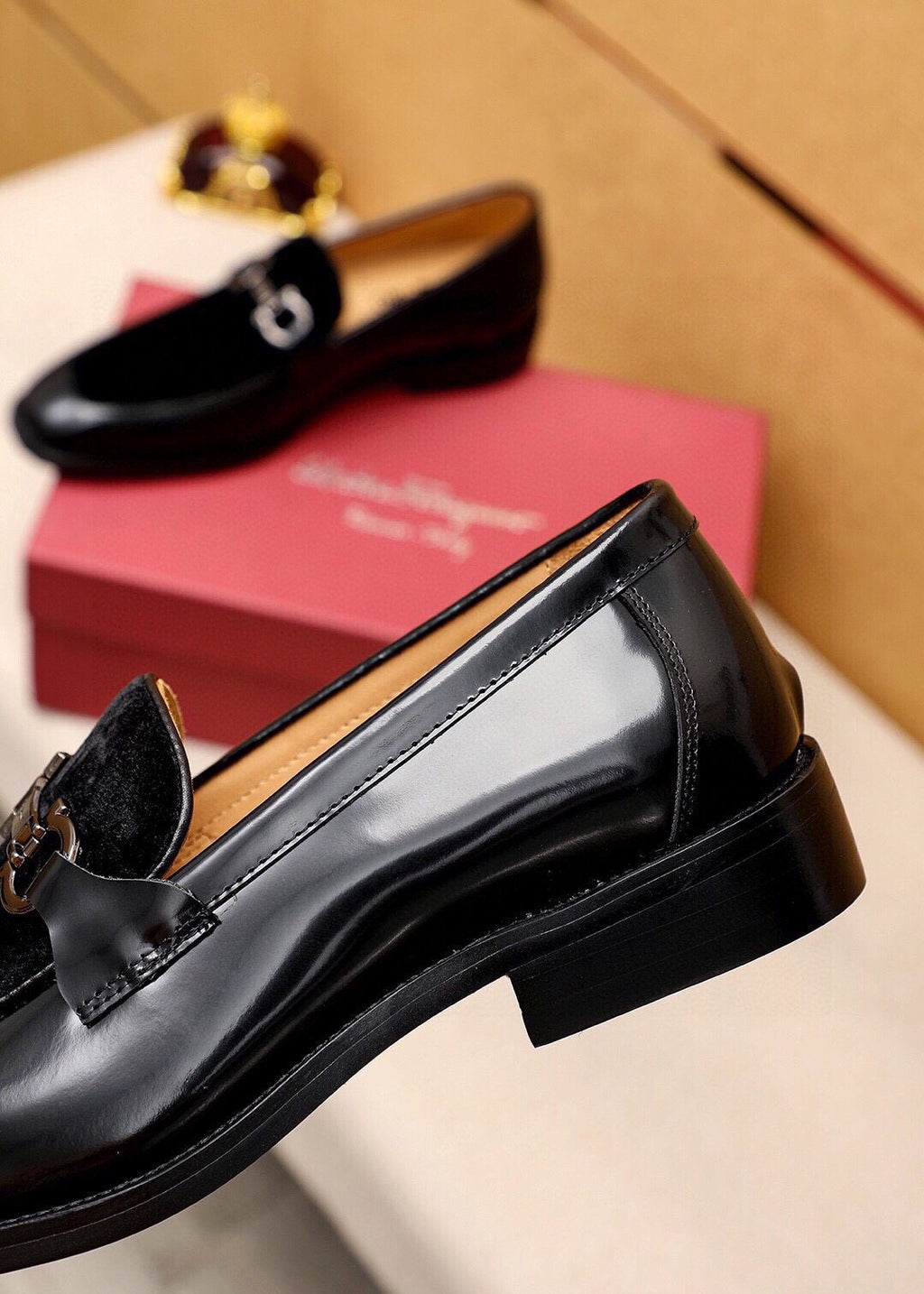 Ferragamo Metal Bit Loafers — detail