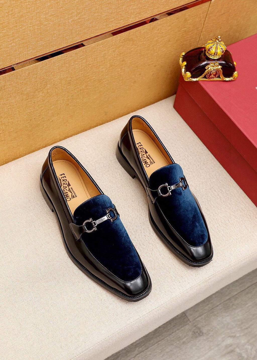 Ferragamo Metal Bit Loafers — front