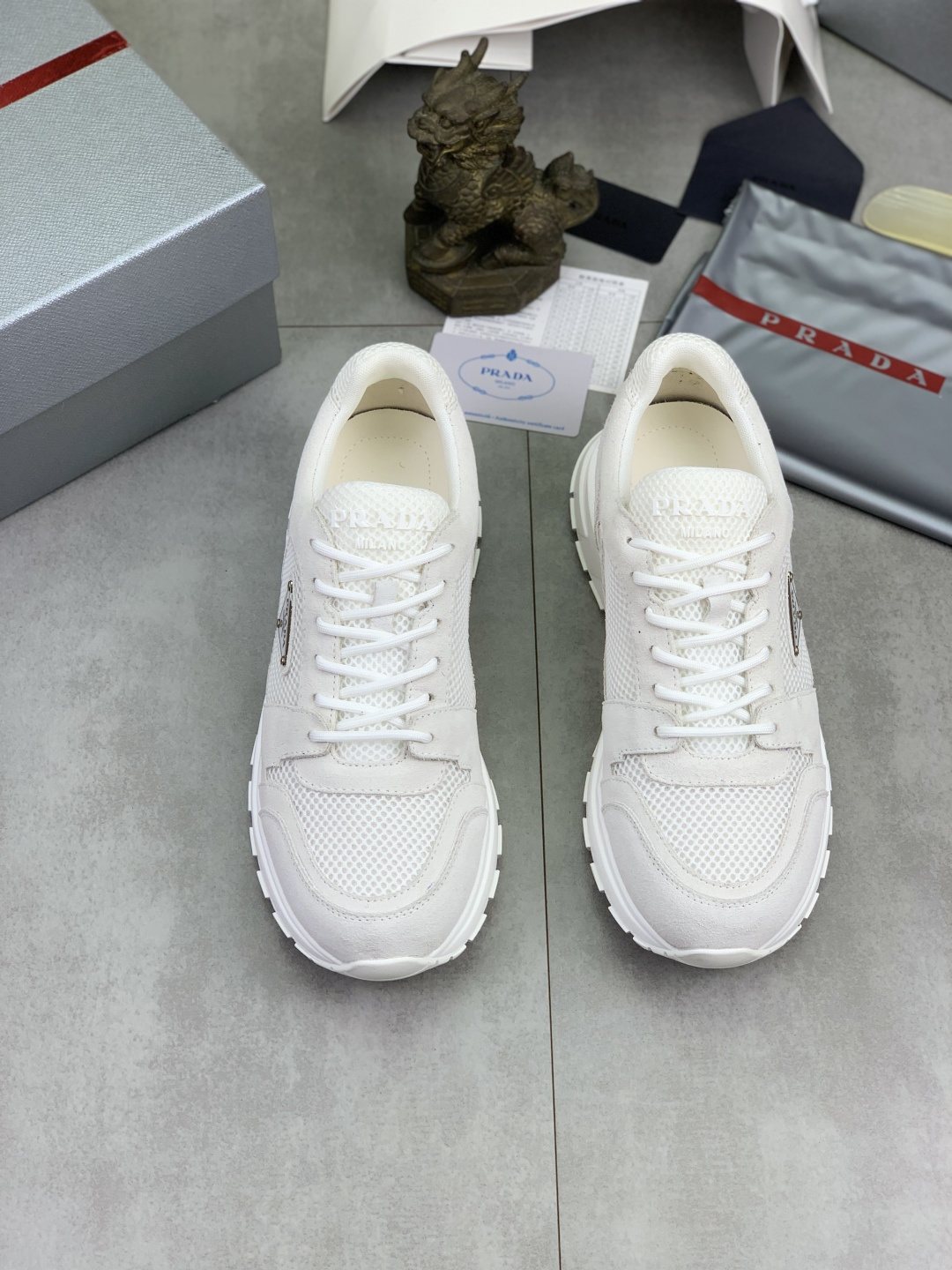 Prada Mesh Panel Low-Top Sneakers — front
