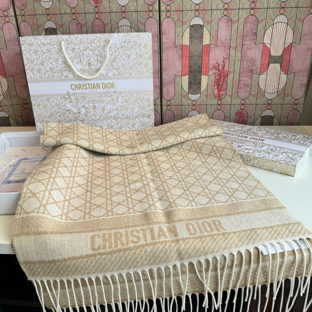 Dior Geometric Fringed Scarf — hero